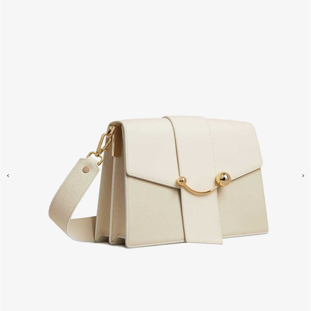 Strathberry Crescent Shoulder Bag in Vanilla/Diamond
